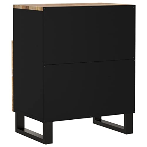 Table de chevet en bois de manguier Mangloder 50x33x62 cm avec tiroirs - 5