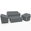 Gasadar Patio Furniture Cover 4-Piece Set, Heavy Dut 600D Outdoor Furniture Cover Waterproof for Lawn Patio Chairs, Loveseat and Coffe Table, Grey