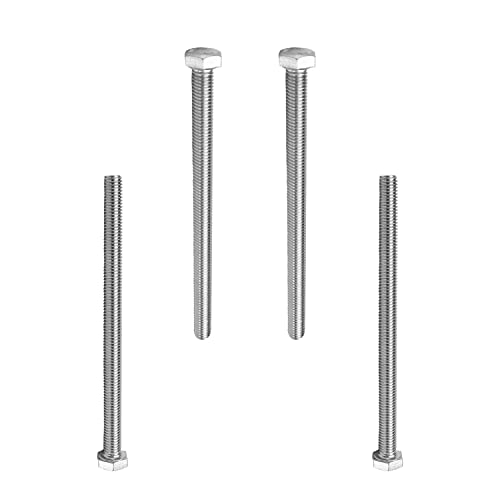 Image of Bettomshin 4Pcs M8 x 120mm Hex Bolts, 304 Stainless Steel 1.25mm Thread Pitch Fully Threaded Metric Hex Head Screw Bolts, Hexagon Screw Bolt, Hex Tap Bolts, Silver, A2-70 (Overall Size 125.3x13x13mm)