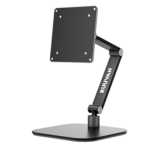 KUUVAN モバイルモニタースタンド アーム VESA対応 卓上 アルミ製 13‐18.5インチ対応 耐荷重1.5KG 角度無段階 高さ調整 金属ジョイント 折りたたみ 100x100mm 75x75対応