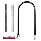 TAIANJI Laubsäge Set Laubsägebogen Feinsäge für Metall Holz mit 8 Sägeblätter (4#6#8#10#) Präzise Eisensäge Schnitte klein Laubsägeblätter für Holzarbeiten Kunsthandwerk, 10 Stück