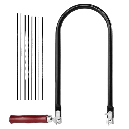 TAIANJI Set di seghe per traforo per sega a traforo per metallo, legno, con 8 lame (4#6#8#10#), taglio preciso, piccole lame per sega a traforo per lavori di legno, artigianato, 10 pezzi