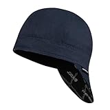 ARCCAPTAIN Reversible Welding Cap, 8 Panel Protective Welders Cap, 10 oz Fireproof Cotton Comforts for Safety and Protection While Welding to Men Women, Deep Blue, 7 1/4