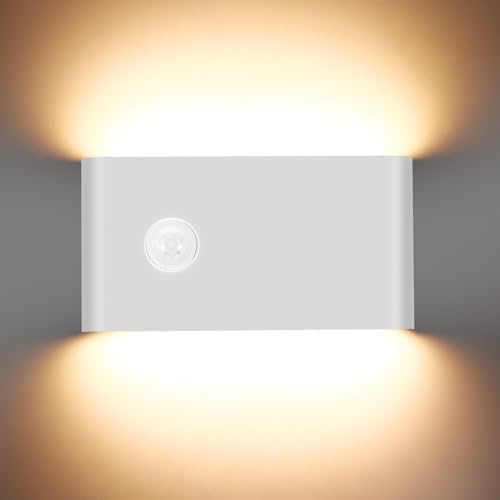 Kinberry Outdoor Wall Light with Motion Sensor - IP65 Warm White 3000K LED Wall Light Outdoor/Indoor Wall Lights for Hallway, Stairs, Living Room, Bedroom