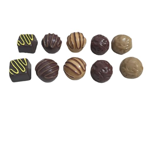 tonntyann 食品サンプル チョコレート 10粒 本物そっくり お菓子模型 ディスプレイ 模型 机の食品の飾り 色鮮やか写真小道具 パーティー装飾 ウェディング ショーケース装飾 おままごと 学校 行事 などに 最適