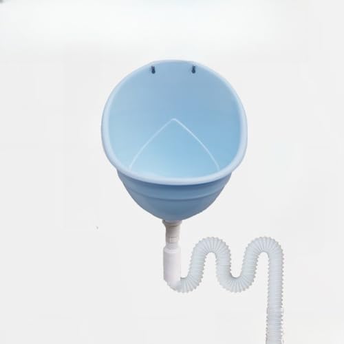 壁に取り付けられた男性用プラスチック小便器尿ダイバーター、ポータブル高効率洗浄小便器(排水管付き),シンプルキッズ無水小便器浴室トイレ小便器,屋外建設用仮設小便器 (150CM,ブルー)