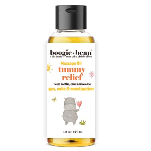 Boogie and Bean Colic Baby Relief, Baby Gas Relief for Infants Tummy Massage Oil; Gas Passer