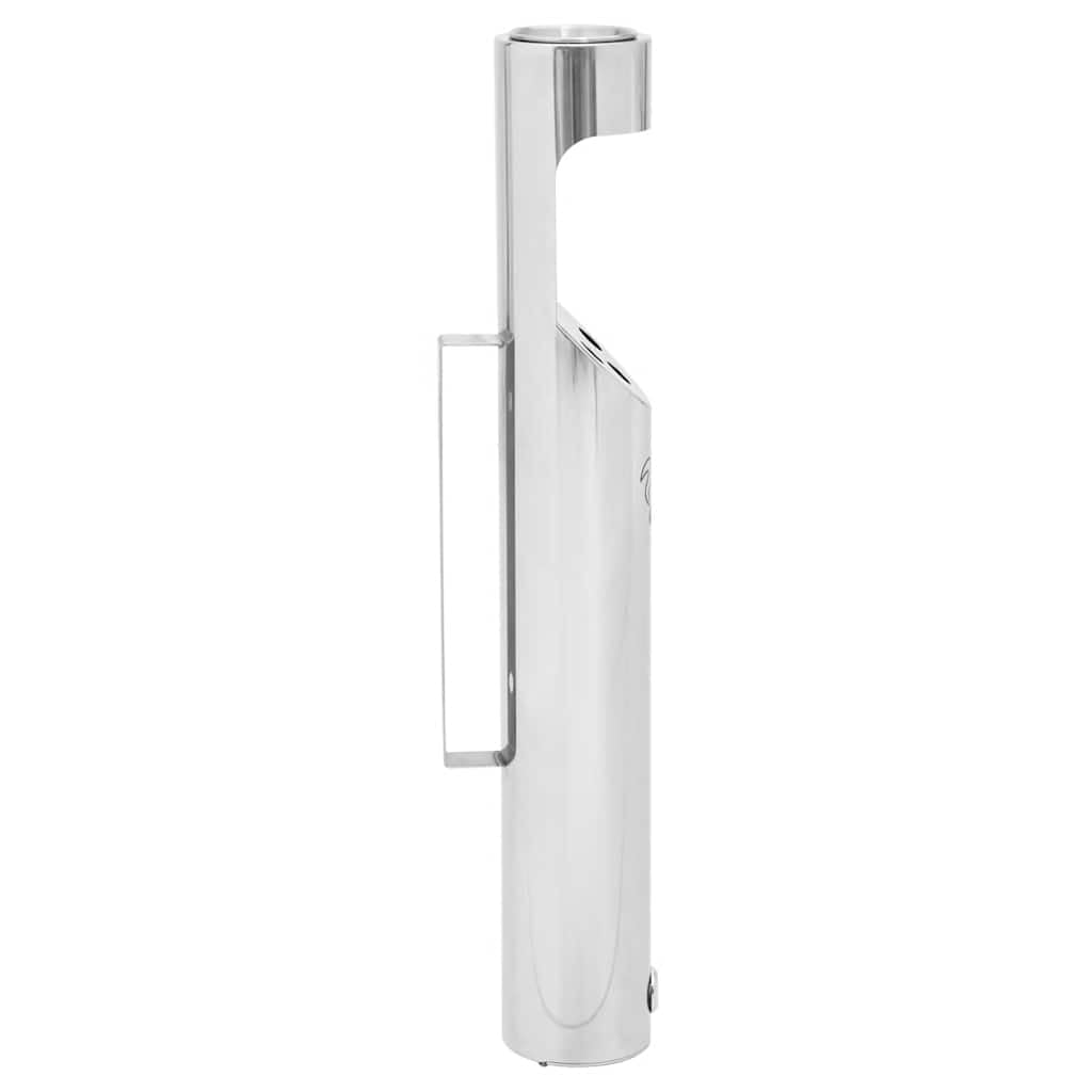 Posacenere da parete in acciaio inox, 9 x 60 cm, con piastra di fondo pieghevole, per pareti interne ed esterne, inodore, richiudibile, antivento, adatto per balcone, giardino, terrazza