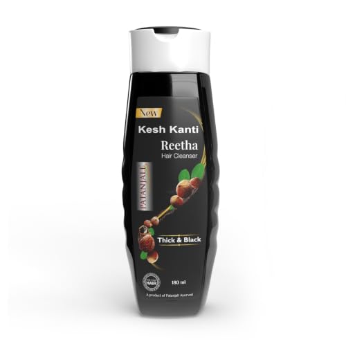 Image of Patanjali Kesh Kanti Reetha Shampoo Hair Cleanser 180ml - Natural Reetha Soapnut Hair Fall Control Shampoo | Suitable for All Hair Types | For Men & Women | For Daily Use