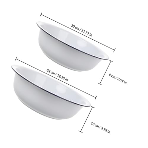 Set 2 Tazones de Esmalte Blanco 30 y 32 cm Mikinona miniatura 2