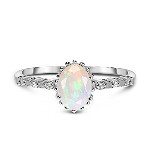 Motiel Engagement Ring In 10K 14K 18K Gold Ring 2 Carat Opal Ring Jewelry Gift For Women Ladies Girls #TOP15