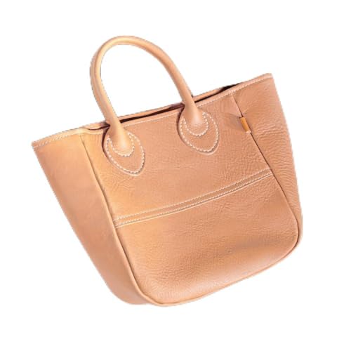 [品切れの場合、納期3ヶ月程][全6色]栃木レザーのトートバッグ シュリンクタイプ ハンドステッチ ソフトな手触り 小さめトート/Tote bag 03S/タン/minca 340[かばん ファッション 人気]