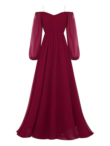 Robe soirée formelle à manches bouffantes avec silhouette ajustée - 4