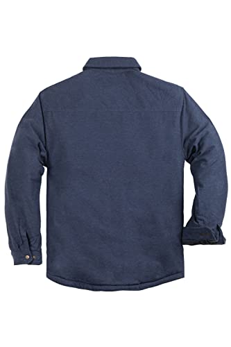 Image of COEVALS CLUB Men's Flannel Shacket Casual Button Snap Sherpa Quilted Lined Premium Jacket Shirts