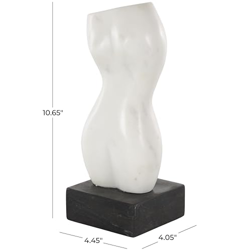 Escultura decorativa mujer de mármol blanca 4x4x11 pulgadas miniatura 5