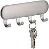 Amazon.com: mDesign Metal Peel and Stick Adhesive 4 Hook Storage Rack ...