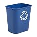 Rubbermaid FG295673 Blue Medium Deskside Recycling Container with Universal Recycle Symbol, 28-1/8 qt Capacity, 14.4" Length x 10.25" Width x 15" Height