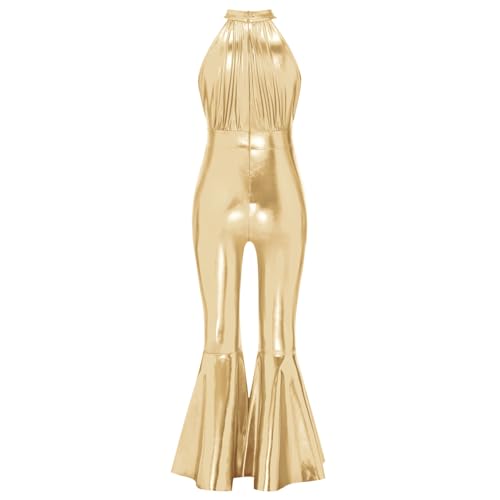 Combinaison disco filles or vêtement franges confortable - 4