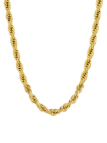 Supcare Thick Gold Rope Chains for Women Non Tarnish Gold