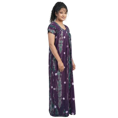 Image of Women's Cotton Printed Maxi Nighty