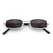 SA106 Small Mens Rectangular Metal Rim Classic Color Lens Sunglasses Gold Brown