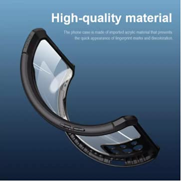 Image of A rtistque Clear Hard Transparent Acrylic Armor Anti-Drop Shockproof TPU Edge Back Cover Case for OnePlus 9R - Black