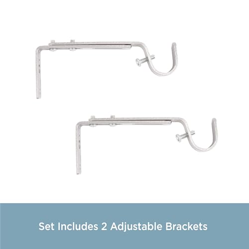 Kenney KN85268 3/4 Inch Adjustable 4.5-6.125 Inch Curtain Rod Mounting Brackets, Set Of 2, Brushed Nickel thumb #2