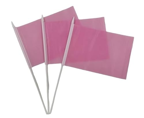 Lot de 20 drapeaux à manivelle Espagne pour fête nationale, fête, défilés, drapeaux à main, événements sportifs, (rose)