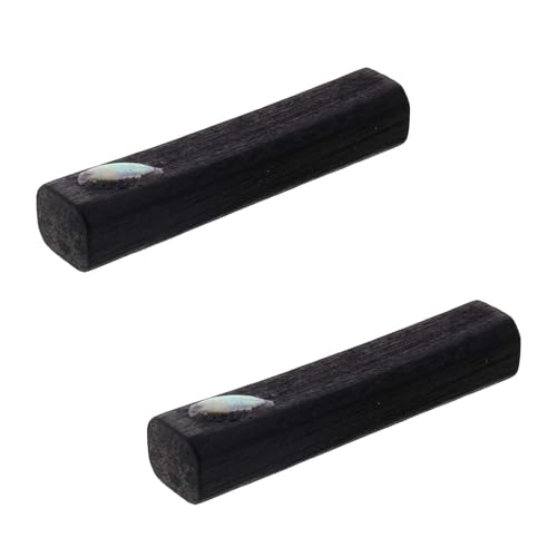 サンライフ 箸置き 木製箸置 四角 貝細工 黒 2個セット 約5.5×1.2×1cm 日本製
