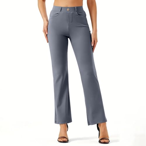 Women Bootcut Dress Pants Stretchy High Waist Work Pant Wide Leg Pull On Office Slacks Business Casual Office Clothes2