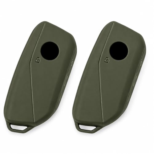 Image of JVCV Premium Soft TPU Key Cover Compatible with BMW 2023 New 7 Series 740i 760i X1 X5 X7 XM iX i7 Smart Key | Scratch-Resistant Protective Case | 360 Full Protection (2 Pack - Matte Green)