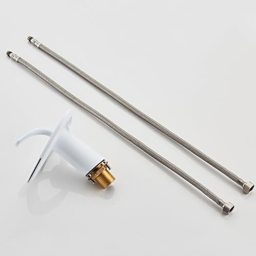 Robinet cascade de salle de bain en laiton chromé au design géométrique - 7