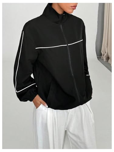 SOLY HUX Women's Zip Up Collared Lightweight Jacket Long Sleeve Athletic Sports Fall Outerwear4