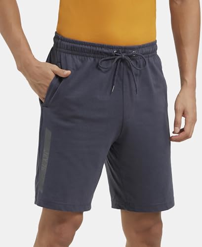 Image of Jockey AM12 Men's Super Combed Cotton Straight Fit Solid Shorts with Side Pockets