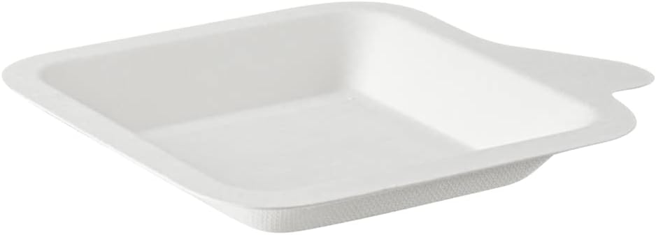 Restaurantware Pulp Safe No PFAS Added 4.3 x 5.1 Inch Small Square Plates 100 Disposable Plates - Home Compostable Microwavable And Freezable White Bagasse Plates For Hot And Cold Foods