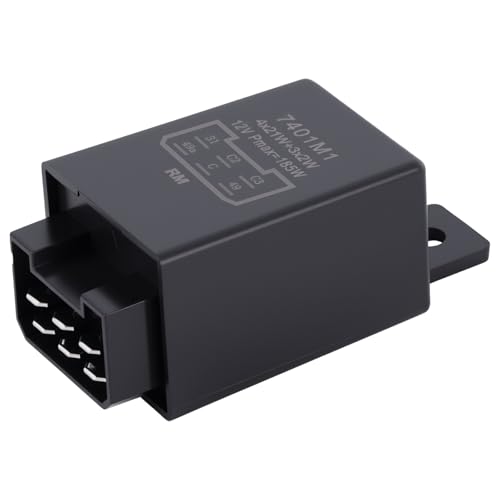 Dixhills 12V 21W Blinkgeber Relais, 6-poliges Blinkrelais Flachsteckeranschlüsse für Traktor, Pkws, Lkws & Baumaschinen,Schlepper, Oldtimer