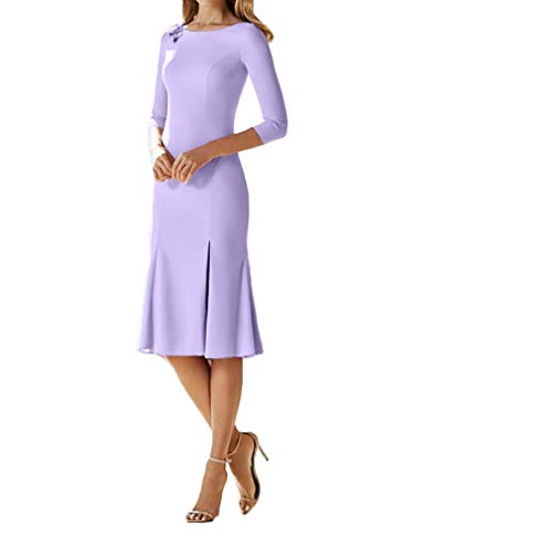 La_Marie Braut Langarm Abendkleider Jugendweihe Kleider Festliche Kleider Fuer Party Knielang Etuikleider Neu -56-Lilac Cover