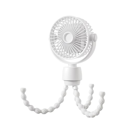 Ventilateur poulpe à oscillation automatique 10000mAh blanc avec grille de protection
