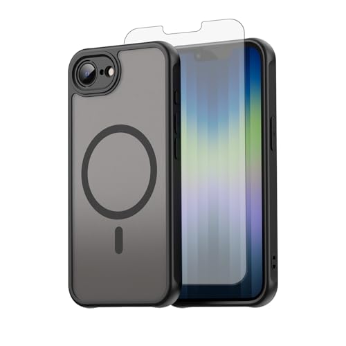 Coque iPhone 16e Magsafe Asuwish évite les bris d'écran avec sa texture mate noire