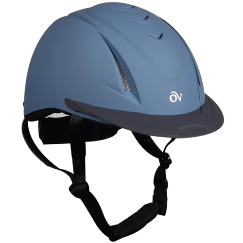 OVATION Unisex Deluxe Schooler Riding Helmet - Lightweight Breathable Adjustable Equestrian Safety Helmet w/Removable Liner, Blue, X-Small/Small