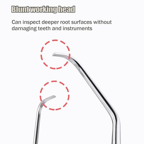 Dental Double Ended Sickle Scaler Tool, Professional Stainless Steel Dental Tartar Scraper Tool for Teeth Clean Tartar and Plaque (7#)