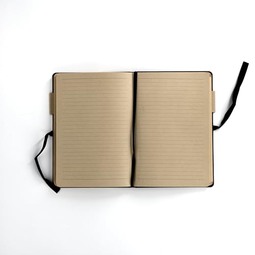 Image of COMMA Artisan Navy Blue Hard Bound Notebook, A5 Size | 192 Pages, 100gsm Ruled Kraft Paper, Linen Fabric Cover, Ribbon Closure