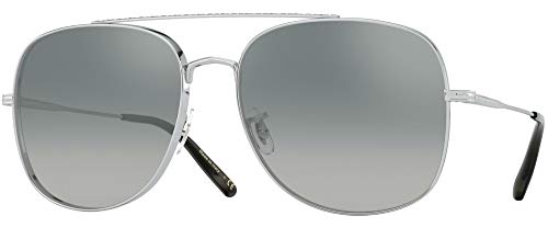 Oliver Peoples Men's Taron OV 1272S Sunglasses Silver/Dark Grey Shaded 58MM