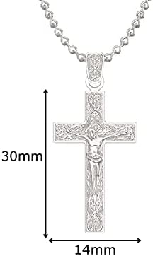 Aeon Jewellery Crucifix Cross Necklace - 925 Sterling Silver | Adjustable 16 - 18 Inch Chain | Plain Crucifix | Polishing Cloth Included | Gifts for Religious, Christian, Holy Christening or Communion