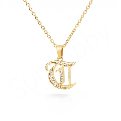 [sunbobby] �I�[���h�C���O���b�V�� �C�j�V�����l�b�N���X 18K�S�[���h���b�L �A���t�@�x�b�g�y���_���g �W���R������ �X�e�����X�`�F�[�� (T)