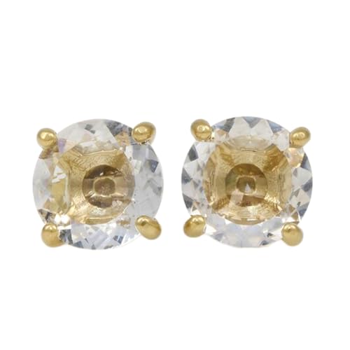 Boucles d'oreilles quartz naturel femme en argent doré minimaliste