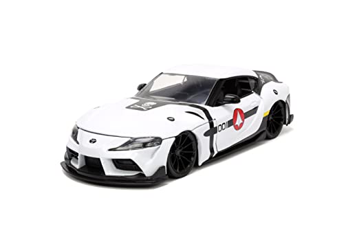 Robotech 1:24 2020 Toyota Supra Die-Cast Car & 2.75" Roy Focker Figure, Toys For Kids And Adults #TOP4