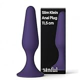 Sinful Slim Silikon Analplug Klein für Anfänger - Kleiner Analplug für Frauen und Männer - Anal Butt Plug für Paare - Lila Anal plug - Buttpluck Anfänger - Buttplug Sexspielzeug für Einsteiger