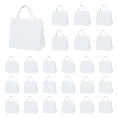 Voittozege 25 Pcs Insulated Take Away Bags Bulk 6 x 9.5 x 10 Inch Thermal Take Out Bag Thermal Insulation Food Bag Insulation Cooler Bags Disposable for Hot and Cold Frozen Food, Food Delivery(White)