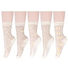 5 Pair-frilly White Sakura Flower